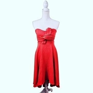 NWT Angel Biba Strapless Dress – Tangerine Orange Medium